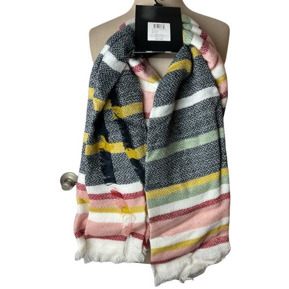 Envision Studio Blanket Wrap Stripe Multicolor Scarf NWT - Picture 2 of 6